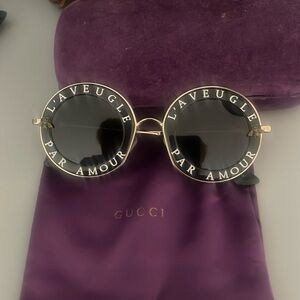 AUTHENTIC GUCCI SUNGLASSES .  L AVEUGLE PAR AMOUR. Used twice.